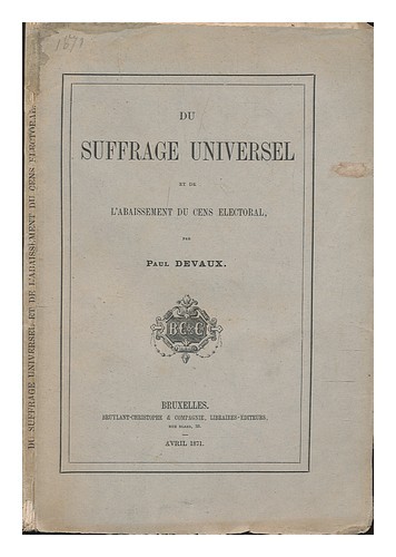 Devaux paul suffrage - devaux,, du