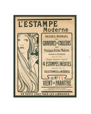 Alfons MUCHA "L'Estampe Moderne" TRES RARE AFFICHE D'INTERIEUR Litho 80x60 cm