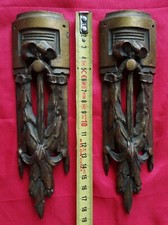 C4T1- Jolie paire ornement décoratif en bronze de meuble commode EMPIRE