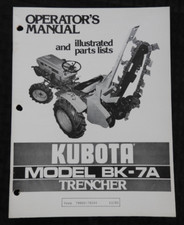 Kubota B6200 B7200 Tracteur " Modèle BK-7A Trencher " Opérateur & Pièce
