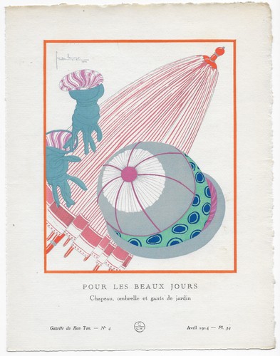 Georges lepape chapeau gants - "chapeau,