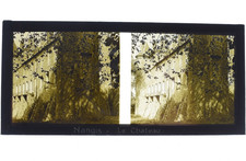 PHOTO STEREO SUR PLAQUE DE VERRE POSITIF NANGIS LE CHATEAU 13x6  1920/30