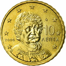 [#688918] Grèce, 10 Euro Cent, 2006, TTB, Laiton, KM:184
