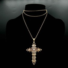 O939-Très Grande Croix du Pont d'Estaing Henri LESIEUR,Or jaune 18K, 1/2 perles