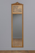 Miroir Trumeau style Louis XVI en bois sculpté