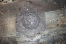 Plafonnier ancien verre moule Art Deco hexagonal style Degue