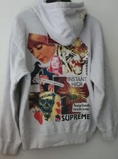 Sweat À Capuche SS22 Supreme Instant High Patches M Moyen Gris Chiné