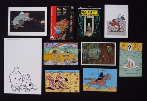 Lot cartes postales - postales, herge