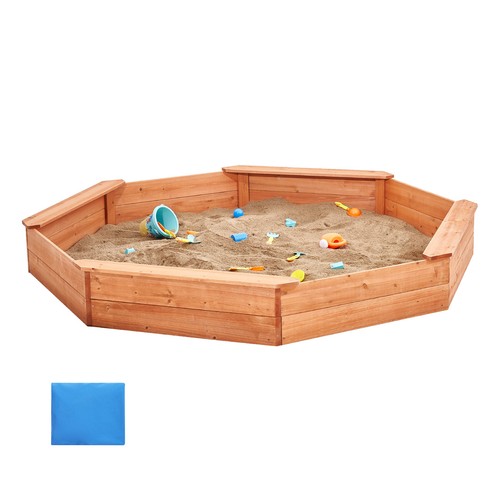 Bac sable octogonal bois - sable, en