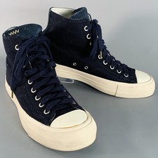 Visvim Taille 8 Skagway Marine Blanc Cassé Toile Montante À Lacets Sneakers