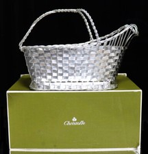 CHRISTOFLE Corbeille à vin assiette en argent vintage avec boite rare