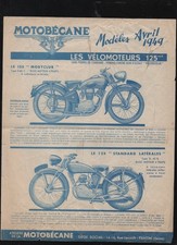 (moto) vieux papiers publicité : MOTOBECANE   modèles avril 1949 (P46414)
