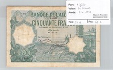 BILLET ALGERIE - 50 FRANCS - 3.4.1933 - PICK 80 a - 29475101 - A.1180
