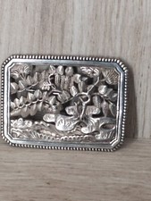 Broche Ancienne ART NOUVEAU  Fleurs  Ajouré Argent Massif poinçon Crabe