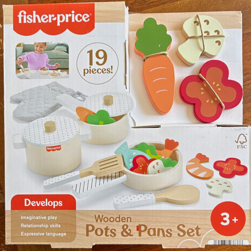 Fisher price wooden - pots, &