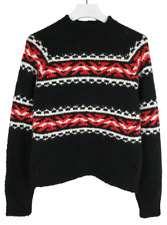 SANDRO Jaquie Pull Femme LARGE En Laine D'Alpaga Épais Tricoté