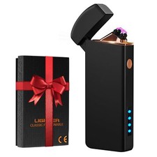 Cadeau Fete des Peres Cadeau Homme Briquet Electrique Rechargeable Double Arc...