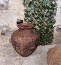 Grand pot en terre cuite pot à huile d'olive européen jardinière ancienne