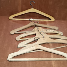 Vieux Cintres En Bois Double, Porte Pantalon, Lot De 6