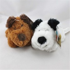 Doudou peluche chien marron et