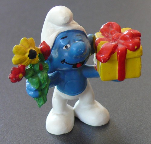 Figurine schtroumpf avec - figurine,