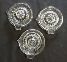 LOT 3 PRESSE CITRON ORANGE AGRUMES VINTAGE EN VERRE MOULÉ TRANSPARENT 