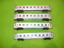 PIKO HO LOT DE 4 VOITURES VOYAGEURS SNCF INOX 4004