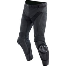 Dainese Hommes Moto Pantalon 122 Long Delta 4 - Course en Cuir Noir-Noir