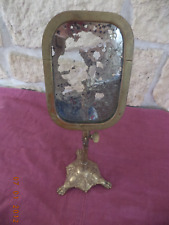 ANCIEN MIROIR SUR PIED BRONZE