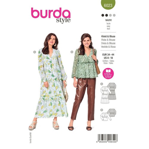 Burda 6023 robe - 6023, patron