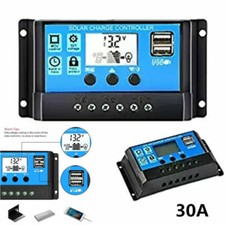 Contrôle de Charge solaire 30A Panneau Solaire Batterie Régulateur Contrôleur Av