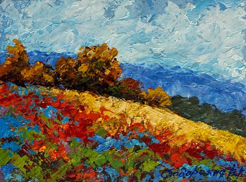 Oil painting autumn palette - oil,