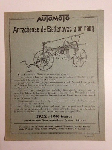 Ancienne publicite arracheuse - publicite,