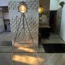 Projecteur chromé nautique fait main lampadaire trépied Royal Marine grande tête