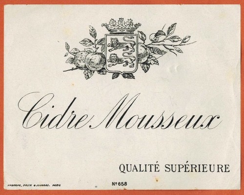 Ancienne etiquette cidre - de,