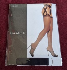 LEG AVENUE : Collant avec Porte-jarretelles Dentelle Noire Taille Unique