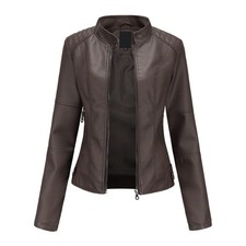 Femme Veste en Cuir PU Bombers