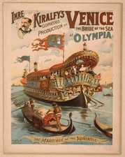 Affiche Venise Mariée de la Mer Théâtre Gondole Art Mural...
