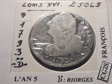 2 Sols Louis XVI 1793 Riorges L'AN 5 François