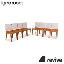 Ensemble De 8 Chaises Ligne Roset Finn En Bois Marron