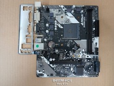 CARTE MERE µATX ASROCK B450H-HDV REV. 4.01 AMD RYZEN DDR4 WIN 11 OK  PLAQUE I/O