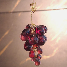 PENDENTIF GRAPPE DE RAISIN EN VERRE DE MURANO, H60 mm, POUR LUSTRES ET...