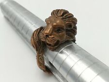 Bijou d'artiste jolie bague tête de lion T 50
