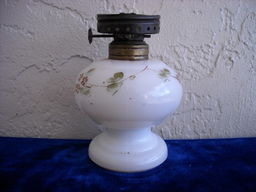 Floral decorated milk glass - floral,