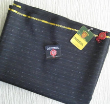 Tissu laine rayée marine