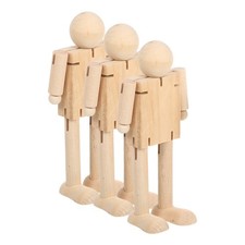 3 Figurines en Bois Articulées : Mannequins Flexibles pour Dessin Peinture,