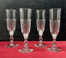 Baccarat 4 Tall Fluted Glasses