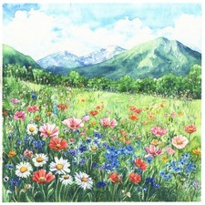 Serviettes en papier paysage de montagne nature. Napkins mountain landscape