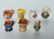 7 petites céramiques miniatures pichets Terre cuite Poterie vernissée Poupée ?
