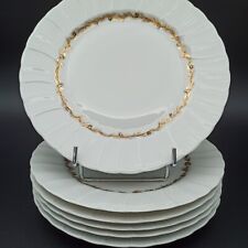6 ASSIETTES À DESSERT EN PORCELAINE DE LIMOGES BERNARDAUD Modèle CHARDONS DORÉS 